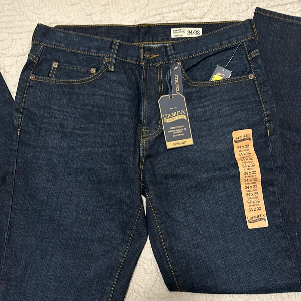 Daniel Cremieux Men's Straight Jeans - Dark Blue size 34"x32"